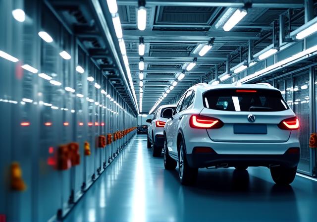 自動車工場の製造ライン